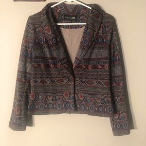 Boho chic paisley knit blazer FOREVER 21